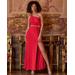 Boston Proper - Racing Red - One Shoulder Crystal Embellished Knit Gown - 8