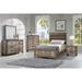 Terrence 4 Piece Light Brown Melamine Fabric Upholstered Panel Bedroom Set