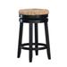 Maya Backless Swivel Counter Stool with Seagrass Seat