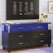 Dresser for Bedroom 5/6/8 Drawers LED Lights Chest of Drawers