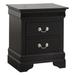 English Dovetailed Drawers Storage Cabinet Dresser, Bedroom Wood Curved Mouldings Bedside Table with Carved Bases, Black