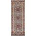 Blue Geometric Heriz Serapi Runner Rug Handmade Oriental Wool Carpet - 2'6"x 7'10"