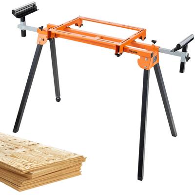 VEVOR 79in & 100in Miter Saw Stand One-piece Mounting Sliding Rail Reliable Framework with 330lbs & 500lbs Load