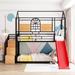 Deluxe Edition Twin Over Twin Metal Bunk Bed House Bed with Slide