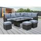 8-Seater Rattan Corner Dining Sofa Set With Rising Table | Wowcher