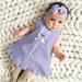 LoyisViDion Baby Girls Dress Clearance Newborn Baby Girl Sleeveless Casual Maxi Bow Dress+Headband Set Outfit Purple 0-6 Months