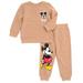 Disney Mickey Mouse Infant Baby Boys Fleece Sweatshirt and Pants Set Mickey Mouse Brown 12 Months