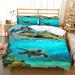 Comforter Cover Set with Pillowcase Bedding Covers Sea Turtle Painting Duvet Cover Sets California King(98 x104 )