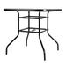 Tookss Outdoor Dining Table Easy To Assemble Weather-proof Patio Garden Square Tempered Glass Table 80x80x70cm