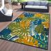 World Rug Gallery Contemporary Tropical Leaves Flatweave Indoor/Outdoor Area Rug - MULTI 5 X 7