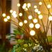 2Pcs 8 LED Solar Garden Lights Powered Firefly Lights Outdoor Waterproof Vibrant Garden Lights for Patio Pathway Decoration