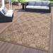 World Rug Gallery Transitional Geometric Textured Flat Weave Indoor/Outdoor Area Rug - BROWN 5 X 7