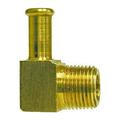Auveco # 464 Brass 90 Degree Beaded Hose Barb 5/8 To Male Pipe 1/2 Adapter. Qty 3.