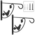 2pcs Iron Plant Hanger Wall Hooks Hanging Plant Bracket Hanging Basket Brackets Wrought Iron Bracket Rust-Resistant Decorative Wall Plant Bracket Hook for Outdoor Indoor Hanging Planter Flower