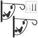 2pcs Iron Plant Hanger Wall Hooks Hanging Plant Bracket Hanging Basket Brackets Wrought Iron Bracket Rust-Resistant Decorative Wall Plant Bracket Hook for Outdoor Indoor Hanging Planter Flower