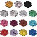 60PCS Rose Flower Applique Patches 15 Colors Iron/Sew On Patches Embroidered Patches Flower Embroidered Applique Patches Embroidered DIY Patches for Clothing Jacket Backpack Hat Decor