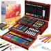 Art Supplies 185-Piece Super Deluxe Wooden Art Set Crafts Drawing Kit with 2 Sketch Pads Crayons Oil Pastels Colored Pencils Watercolor Cakes Creative Gift for Teens Beginners Girls Boys