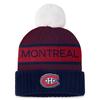 Women's Fanatics Navy/Red Montreal Canadiens Authentic Pro Rink Cuffed Knit Hat with Pom