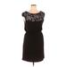 Mark Casual Dress - Party Scoop Neck Short sleeves: Black Print Dresses - Women's Size 15