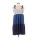 Sonia by Sonia Rykiel Casual Dress - Mini Square Sleeveless: Blue Color Block Dresses - Women's Size Small