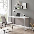 Kendrick 140cm Melamine Coated Home Office Computer Desk with White Legs