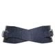 Women's Blue / Grey Leather Waist Belt - Dakota Blue Gray Croc 38" Plik X Haya