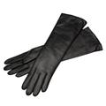 Marsala Long - Women's Leather Gloves In Black Nappa Leather 8" 1861 Glove Manufactory