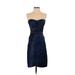 BCBGMAXAZRIA Cocktail Dress - Party: Blue Print Dresses - Women's Size 2