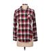 Woolrich Long Sleeve Button Down Shirt: Red Plaid Tops - Women's Size X-Small