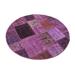 Indigo 58 x 58 x 0.4 in Area Rug - Lofy K?rk Yama Patchwork Machine Woven Round 4'10" Indoor/Outdoor Area Rug in Purple | Wayfair L-8684012028195