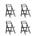 Manhattan Comfort Solid Wood Folding Side Chair in Beige Wood in Black | 32.68 H x 18.11 W x 20.87 D in | Wayfair 2-DCCA08-BK