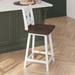 Red Barrel Studio® Commercial Grade Solid Wood Modern Farmhouse Swivel Barstool Wood in White | 37.5 H x 19 W x 19 D in | Wayfair