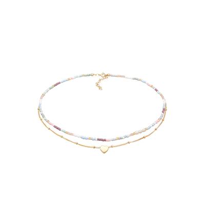 Elli - Elli Halskette Choker Layer Herz Glasperlen 925 Silber vergoldet Ketten 1 ct Damen (59.99 € / 1 ct) Image