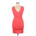 Zara Casual Dress - Party Plunge Sleeveless: Red Print Dresses - Women's Size X-Large