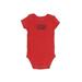 Carter's Short Sleeve Onesie: Red Bottoms - Size 6 Month