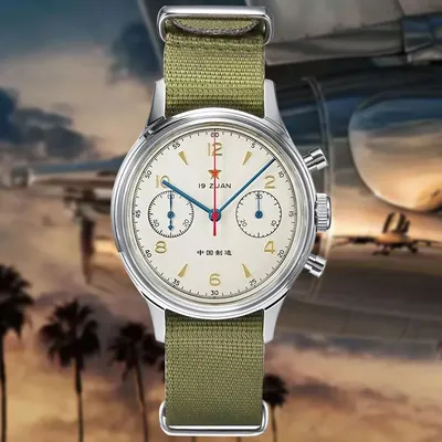 RED STAR-Montre mécanique chronographe pour homme montre-bracelet Shoous pilote d'aviation de