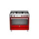 Bertazzoni La Germania Prima PRM905MFESXRT four et cuisinière Gaz Rouge, Acier inoxydable A