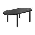 Table ovale 8 personnes en bois de teck recyclé noir 220 cm