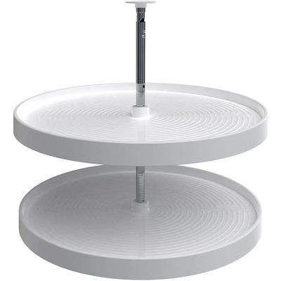 Rev-A-Shelf 28 in White Polymer Full Circle Lazy Susans 2-Shelf