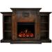 Hanover Glenwood Electric Fireplace Heater with 59-in. White TV Stand Deep Log Display Multi-color Flames and Remote