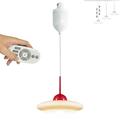 FSLiving Adjustable Height H Type Track Lighting Retro Milky-White Glass House Frisbee Red E26 Socket 4Ft with Remote Control 2200K-6500K Track Mount Pendant Light Decorate for Dinning Table- 1 Pack
