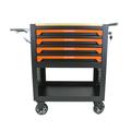 4 Drawers Rolling Tool Chest with Wheels Multi-Functional Tool Cart with Wooden Top Workbench Tool Organizer with Locked Drawers Tool Cabinet For Garage Workshop Tool Organizer