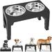 Elevated Dog Bowls Adjustable Raised Dog Bowl Stand with Double Stainless Steel Dog Food Bowls Adjusts to 4 Heights 3.1â€� 8.6â€� 10.2â€� 11.8â€� for Small Medium Large Dogs and Pets