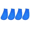 4pcs Waterproof Rain Shoes Non-slip Shoe Cover Outdoor Footwear Durable Shoe Cover for Pet Cat Dog (Blue Size M)