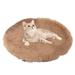 Dog Bed & Cat Bed Calming Anti-Anxiety Donut Dog Cuddler Bed Machine Washable Round Pet Bed Comfy Faux Fur Plush Dog Cat Bed for Dogs and Cats Light coffee