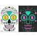 GENEMA Halloween Temporary Face Tattoos Makeup Kit Skull Floral Skeleton Web Full Face Mask Sticker Tattoo Familiy Party Supply