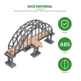 Train Bridge Wooden Track Railway Suspension Christmas Set Model Tracks Wood Expansion Accessory Crossing Tree