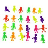 NUOLUX 24 PCS TPR Colored Bendable Human Skeleton Action Figures Bulk Toys For Kids(Random Color)