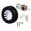 1 Set Micro Speeds Reduction Motor Mini Gear Box Motor with Rubber Tire