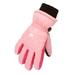 Fashion Kids Boys Girls Print Cartoon Non-slip Waterproof Children Ski Gloves Thick Warm Long-sleeved Mittens Windproof PINK